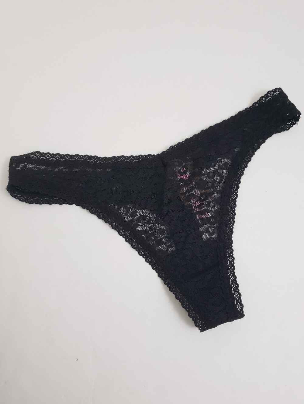 NWT Small VS Pink Black Cheetah Animal Print Lace Thong Panty